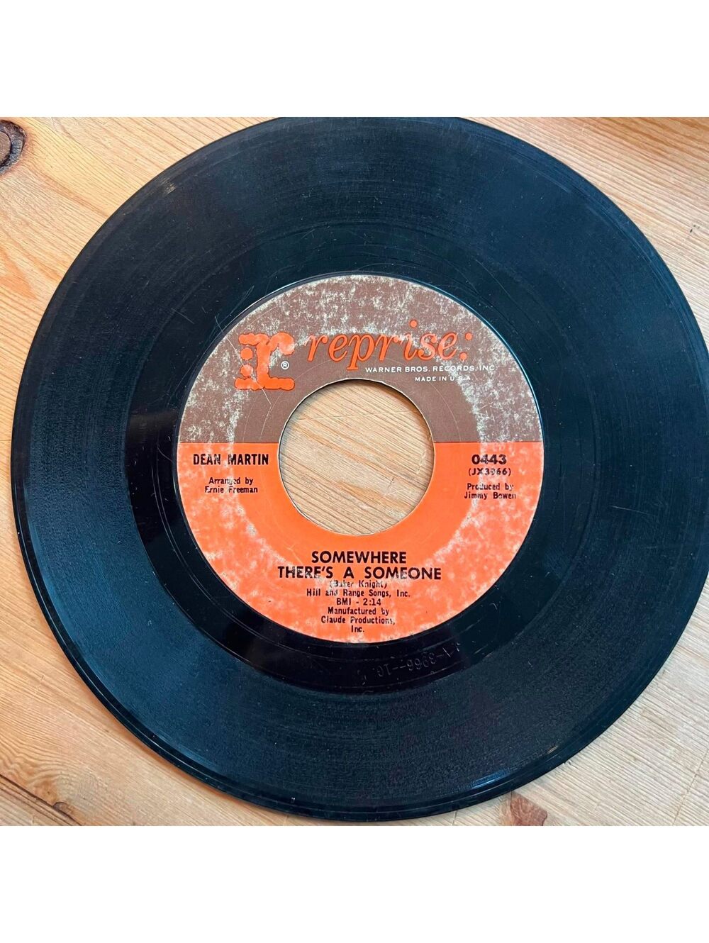 Dean Martin-Somewhere There's a Someone/That Old Clock on the Wall 45rpm VG+ R11